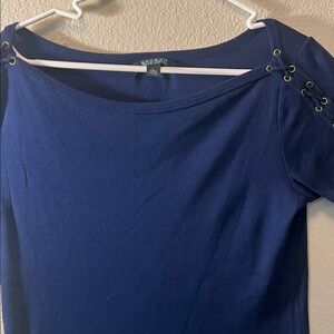 Lauren Ralph Lauren Royal Blue Top with Gold Accents